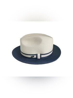 Bailey of Hollywood Vintage Fedora Ivory/ With Navy Blue Band Sz S/P NEW